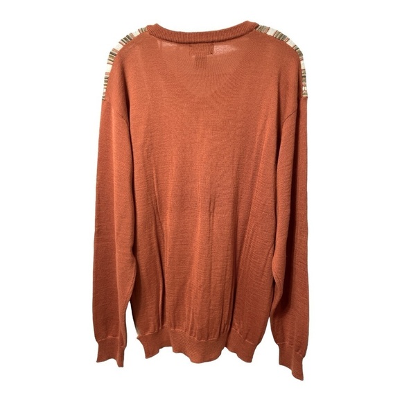 MIKO Mens V Neck Wool Blend Sweater, Rust, size XXL - Picture 2 of 5
